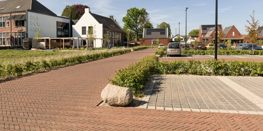Het nieuwe parkeerterrein in Winterswijk is berekend op extreme wateroverlast
