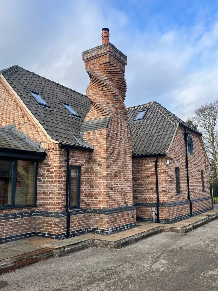 Brick Red Old Farmhouse