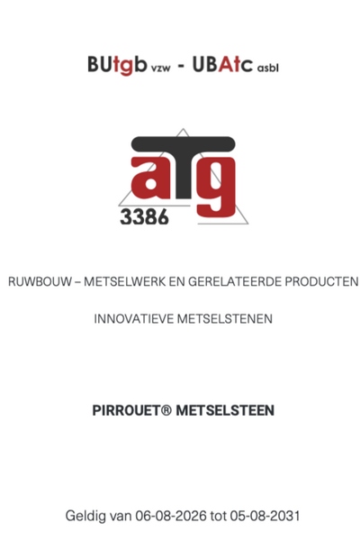 ATG certificaat Pirrouet®